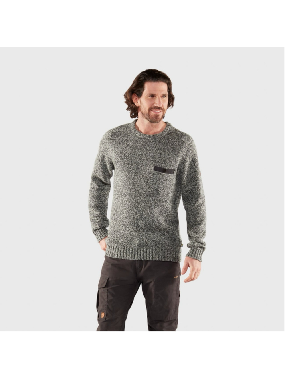 Men's Fjällräven Crewneck Sweater Size M Grey Black